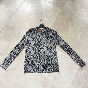 Tory Burch silk black and white top